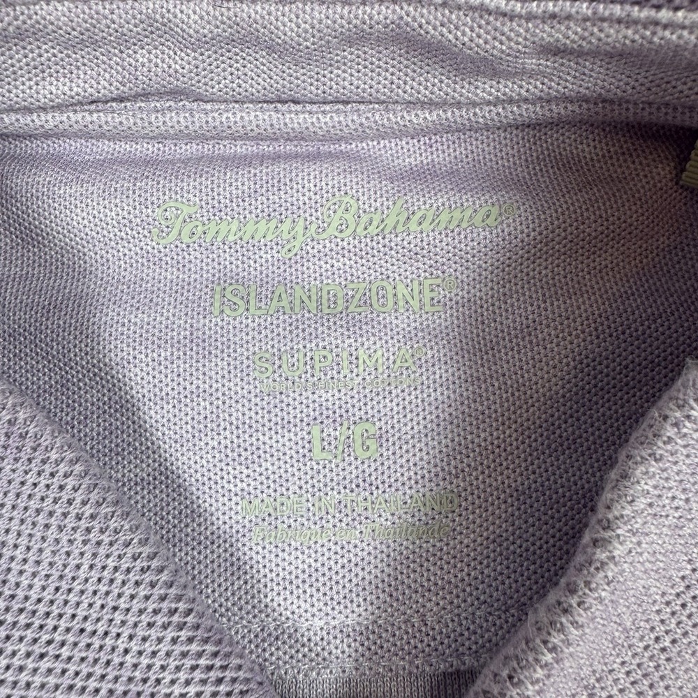 Tommy Bahama IslandZone Men's Large Lavender Supima Cotton Polo Shirt - Picture 2 of 8